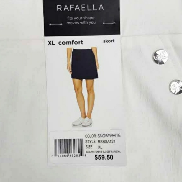 NWT Rafaella Comfort Womens M & L White Stretch Skort - Picture 4 of 6